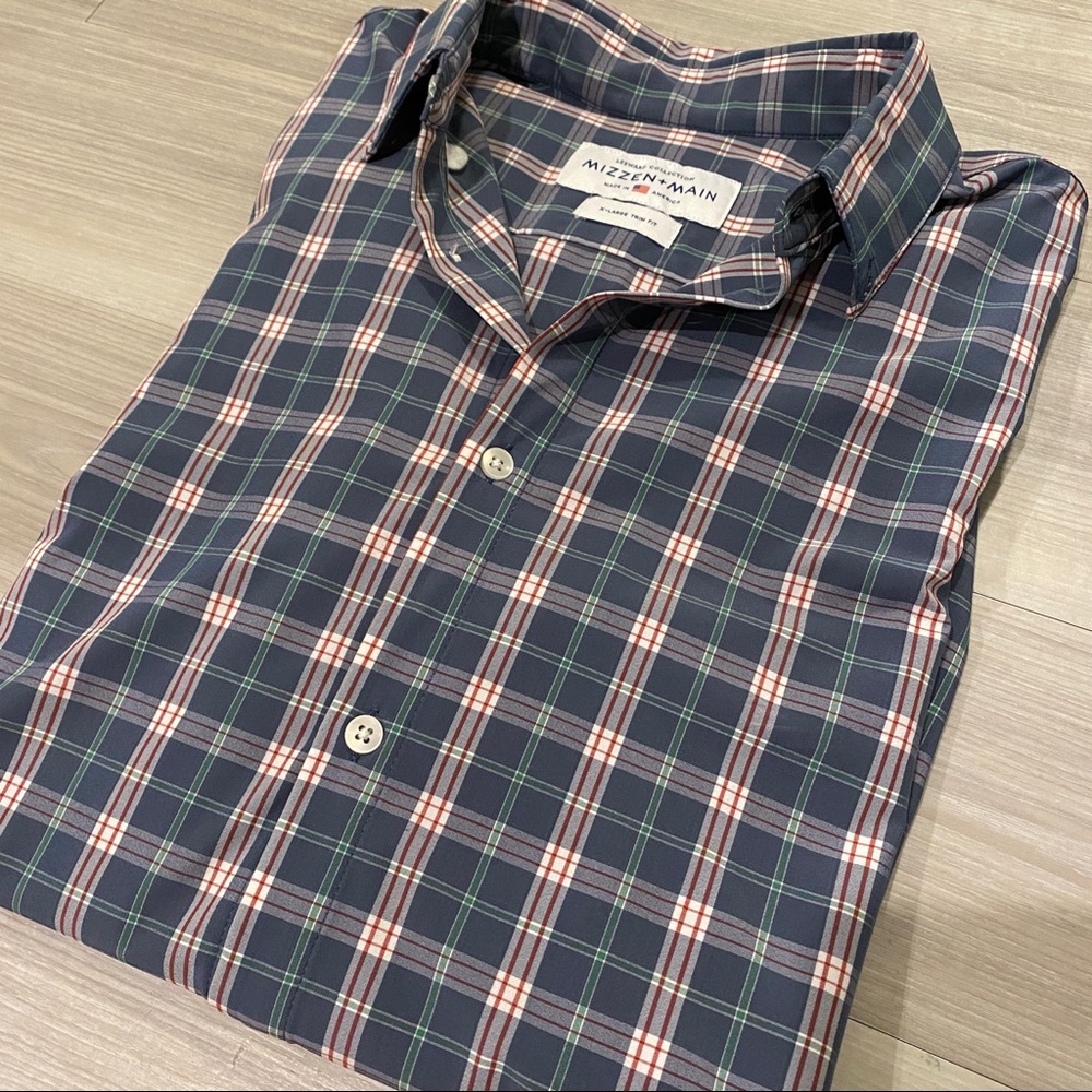 Plaid Mizzen + Main Mens Button Down XL